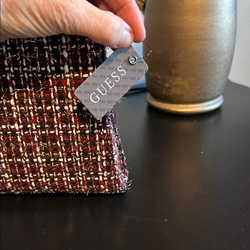 GUESS Burgundy Tweed Clutch